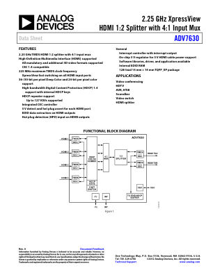 ADV7630 数据手册首页