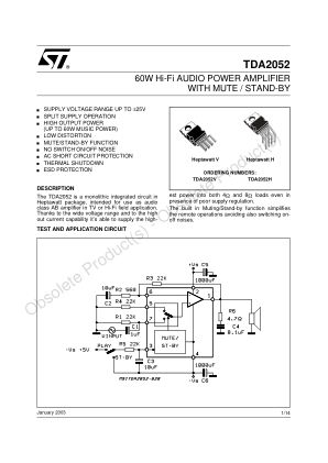 TDA2052 datasheet cover page