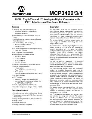 MCP3422-3-4 数据手册首页