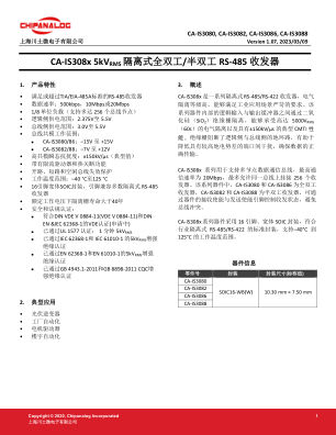 CA-IS308x 数据手册首页