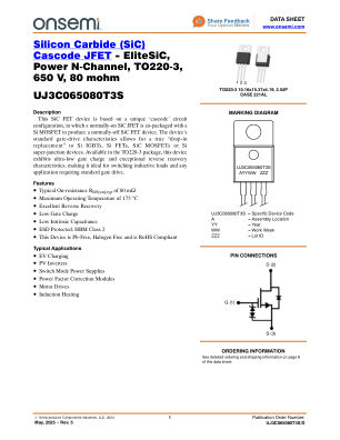 UJ3C065080T3S 数据手册首页