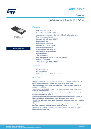 STEF12H60G datasheet cover page