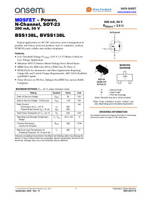 BSS138LT1 datasheet cover page