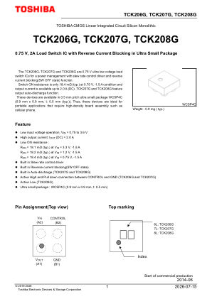 TCK207G datasheet cover page