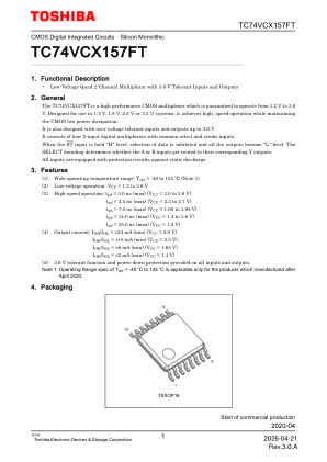 TC74VCX157FT datasheet cover page