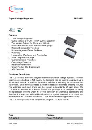 TLE4471G datasheet cover page
