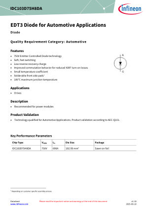 IDC103D75H8DA datasheet cover page