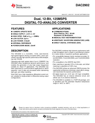 DAC2902 datasheet cover page
