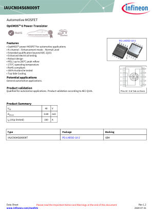 IAUCN04S6N009T datasheet cover page