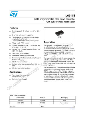 L6911E datasheet cover page