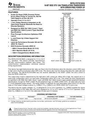 SN74LVCZ161284A datasheet cover page