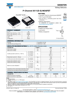 SISS67DN 数据手册首页