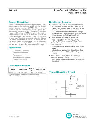 DS1347 datasheet cover page
