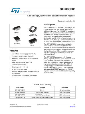 STP08CP05 datasheet cover page