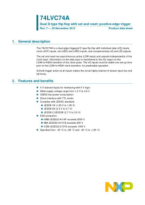 74LVC74ABQ datasheet cover page