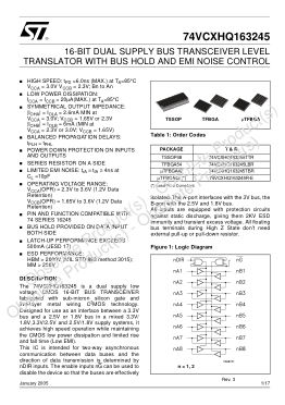 74VCXHQ163245 datasheet cover page