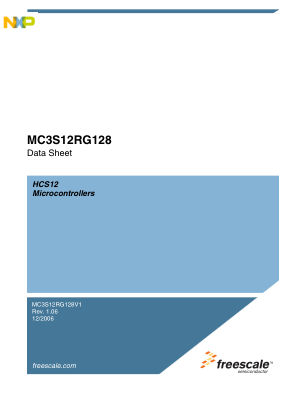 MC3S12RG128V1 数据手册首页