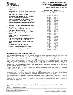 SN74LVTH16245A datasheet cover page