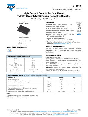 V15P15 datasheet cover page