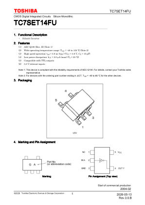 TC7SET14FU datasheet cover page