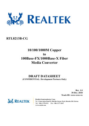 RTL8213B-CG datasheet cover page