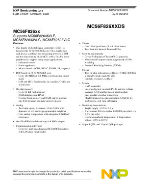 MC56F826XXDS datasheet cover page