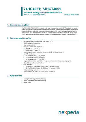 74HCT4051D datasheet cover page