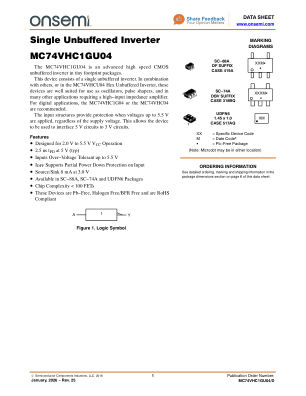 MC74VHC1GU04 数据手册首页