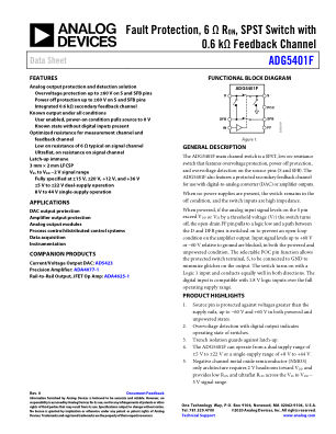 ADG5401F datasheet cover page