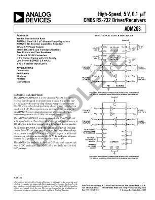 ADM203 datasheet cover page