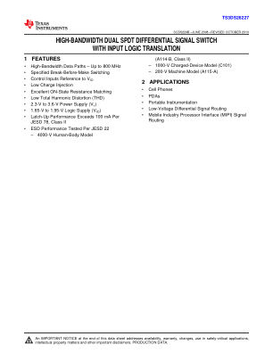 TS3DS26227 datasheet cover page