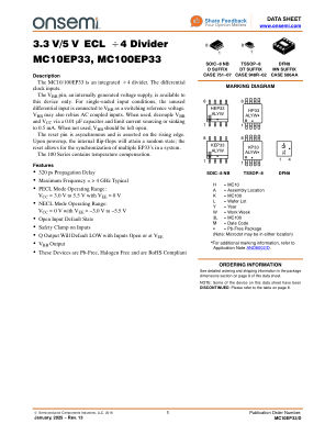 MC10EP33 数据手册首页