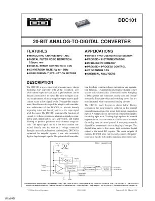 DDC101 datasheet cover page