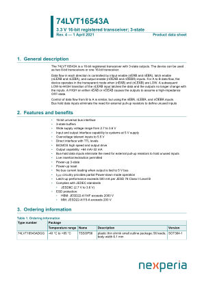 74LVT16543ADGG datasheet cover page