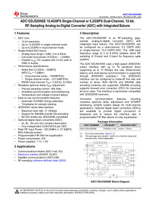 ADC12DJ5200SE datasheet cover page