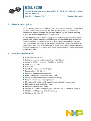 BGU8309 datasheet cover page