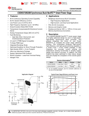 CSD95372BQ5M datasheet cover page