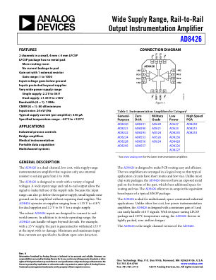 AD8426 datasheet cover page