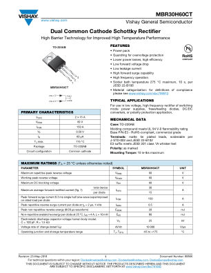 MBR30H60CT datasheet cover page