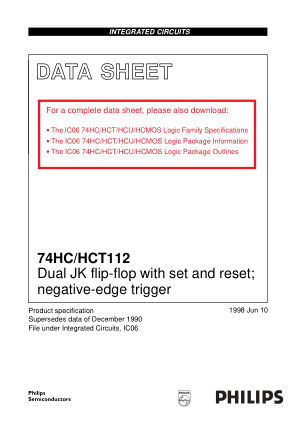 74HC112D datasheet cover page