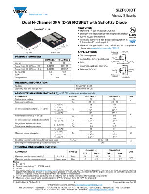 SIZF300DT 数据手册首页