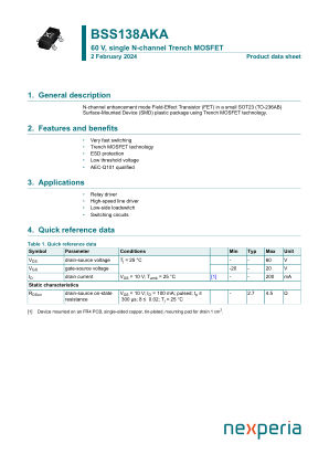 BSS138AKAR datasheet cover page