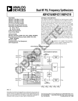 ADF4216 datasheet cover page
