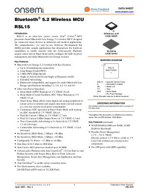 RSL15 数据手册首页