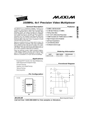 MAX4141 数据手册首页