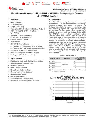 ADC34J25 datasheet cover page