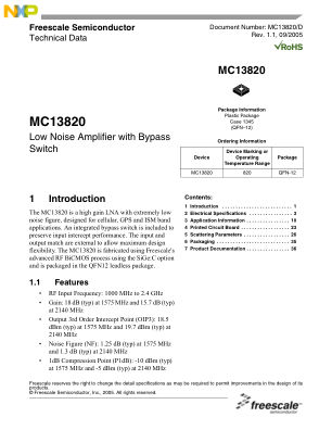 MC13820 数据手册首页