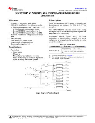 SN74LV4052A-Q1 datasheet cover page