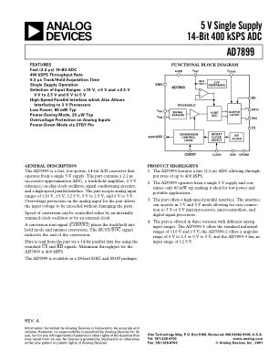 AD7899 数据手册首页