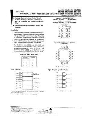 SN74LS03 datasheet cover page